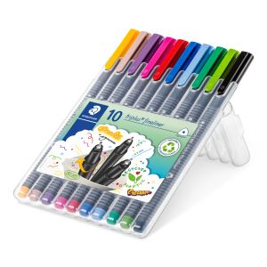Комплект тънкописци Staedtler 334, 10 цвята в кутия