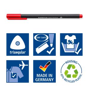 Комплект тънкописци Staedtler 334, 10 цвята в кутия