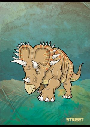 Тетрадка Street, А4, бели листа, 54л, Dinosaurs