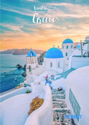 Тетрадка Street, А4, квадратчета,54л, Travel To