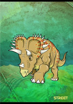 Тетрадка Street, А4, квадратчета, 54листа , Dinosaurs