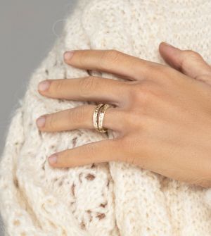 Пръстен Anekke Doble 2, позлатен, размер 16