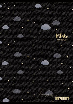Тетрадка Street, А4, широки редове , 54л, Black&Gold