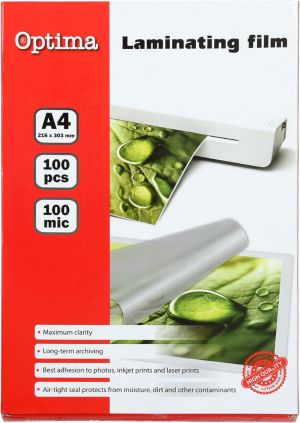 Фолио за ламиниране Optima А4, 100my, опаковка 100