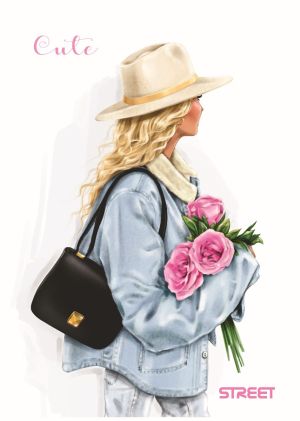 Тетрадка Street, А4, бели листа, 54листа, Cute