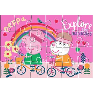 Двустранен пъзел за оцветяване, 24 части,Peppa Pig
