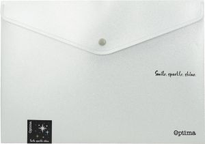 Папка с копче Optima, А4, блестящи цветове, асорти