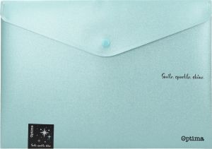 Папка с копче Optima, А4, блестящи цветове, асорти