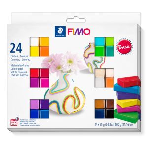 Комплект глина Staedtler Fimo Soft, 24 цвята х 25g, Basic