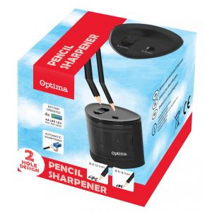 Настолна електрическа острилка Optima, двойна, черна