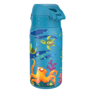 Бутилка за вода Ion8 Print, метална, 400ml, Sea Turtle