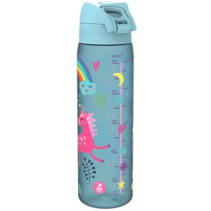Бутилка за вода Ion8 Print, рециклирани пластмаса, 500ml, ЕДНОРОЗИ СИНИ