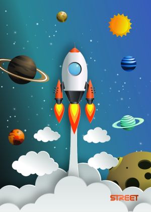 Тетрадка Street, А5, бели листа, 54л, Stars