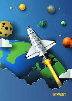 Тетрадка Street, А5, бели листа, 54л, Stars