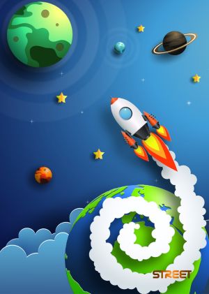 Тетрадка Street, А5, бели листа, 54л, Stars