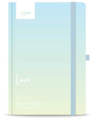 Бележник с ластик A5 Street, твърда корица, 96листа, LOVE