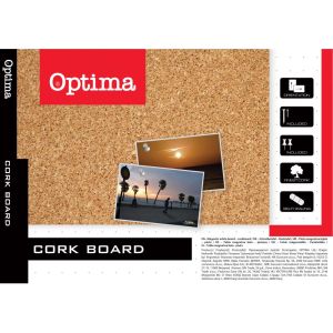 Дъска Optima, коркова с дървена рамка, 30x40 cm