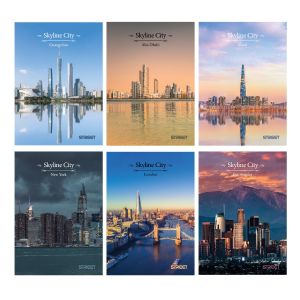 Тетрадка с телчета А4, 80л, широки редове, БГ, Skyline