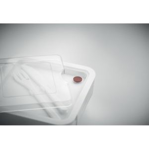 Кутия за обяд Saturday, с нож и вилица, бяла