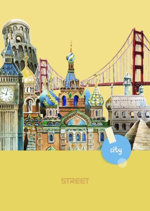 Тетрадка с телчета А5, 60 листа, ШР, БГ,City Break