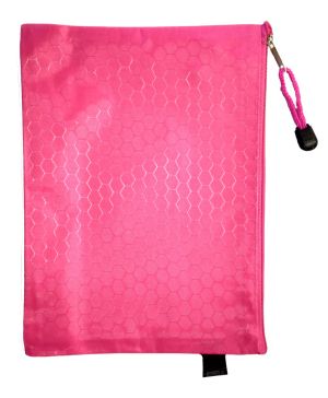 Папка с цип А5, промазан плат, розова