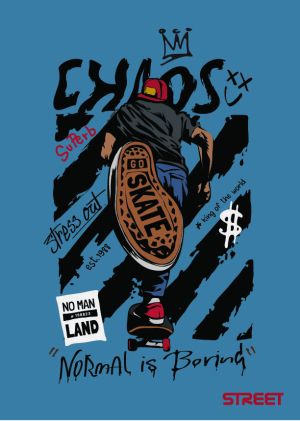 Папка с ластик Street A4, PP, асорти