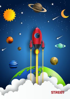 Тетрадка Street, А4, бели листа, 54л, Stars