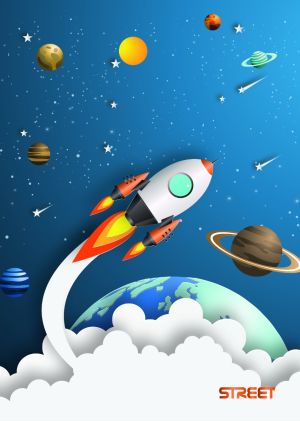 Тетрадка Street, А4, бели листа, 54л, Stars