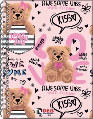 Тефтер Deis В7, 50 листа, спирала, КИДС 2025