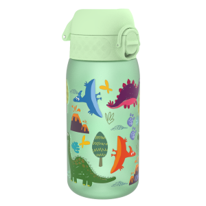 Бутилка за вода Ion8 Print, рециклирана пластмаса, 350ml,Dinosaur