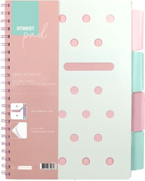 Тетрадка SP Dots, А5, спирала, PP,100л,малки квадратчета, разделител, розова