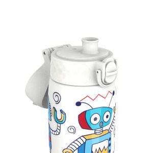 Бутилка за вода Ion8 Print, метална, 600ml, РОБОТИ