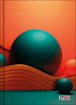 Тетрадка Deis А5, 120л, широки редове , шити, твърди корици , стил 2024