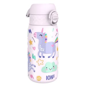 Бутилка за вода Ion8 Print, метална, 400ml, ЕДНОРОЗИ