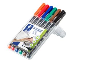 Комплет маркери Staedtler Lumocolor 317 OHP M, 6 цвята