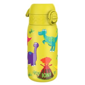 Бутилка за вода Ion8 Print, метална, 400ml, ДИНОЗАВРИ2