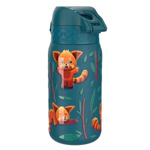 Бутилка за вода Ion8 Print, метална, 400ml, ПАНДИ ЧЕРВЕНА