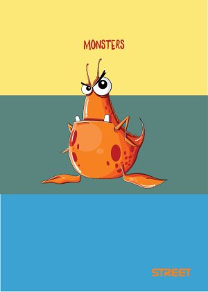 Тетрадка Street, А5, бели листа, 54листа, monsters