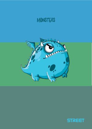 Тетрадка Street, А5, бели листа, 54листа, monsters