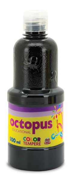 Темперна боя Octopus, 500 мл в бутилка, черна