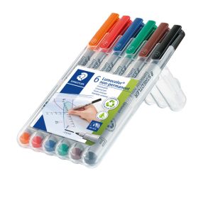 Комплект маркери Staedtler Lumocolor 316 F, 6 цвята