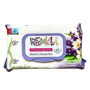 Мокри кърпи Renkli Premium 100бр. с капак, лавандула