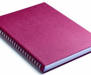 Бележник с полускрита спирала Бътерфлай, А5, бордо