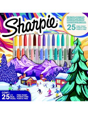 Комплект перманентни маркери Sharpie Winter Holiday, 25 цвята