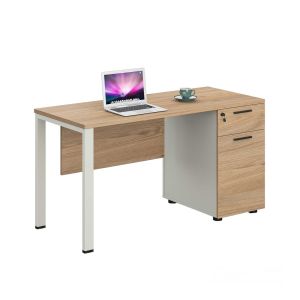 Бюро RFG Monaco, с контейнер, 1200 х 600 х 750 mm, ПДЧ 25 mm, плот бряст, бели метални крака