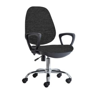 Ергономичен стол RFG Presto Chrome, текстил, до 120 kg, сив меланж