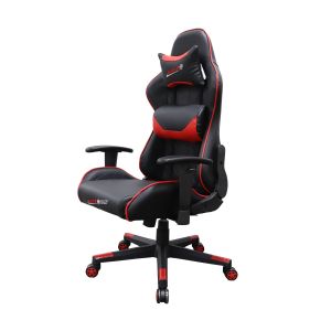 Геймърски стол RFG Race@Run, екокожа, полиамидна основа, до 130 kg, черна седалка, червена облегалка