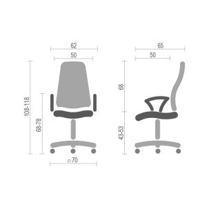 Директорски стол Ultra Chrome C11, дамаска и меш, метална основа, до 120 kg, черен