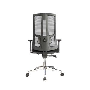 Ергономичен стол RFG Artur W, дамаска и меш, до 150 kg, черна седалка, черна облегалка