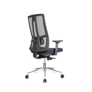 Ергономичен стол RFG Artur W, дамаска и меш, до 150 kg, тъмносива седалка, черна облегалка